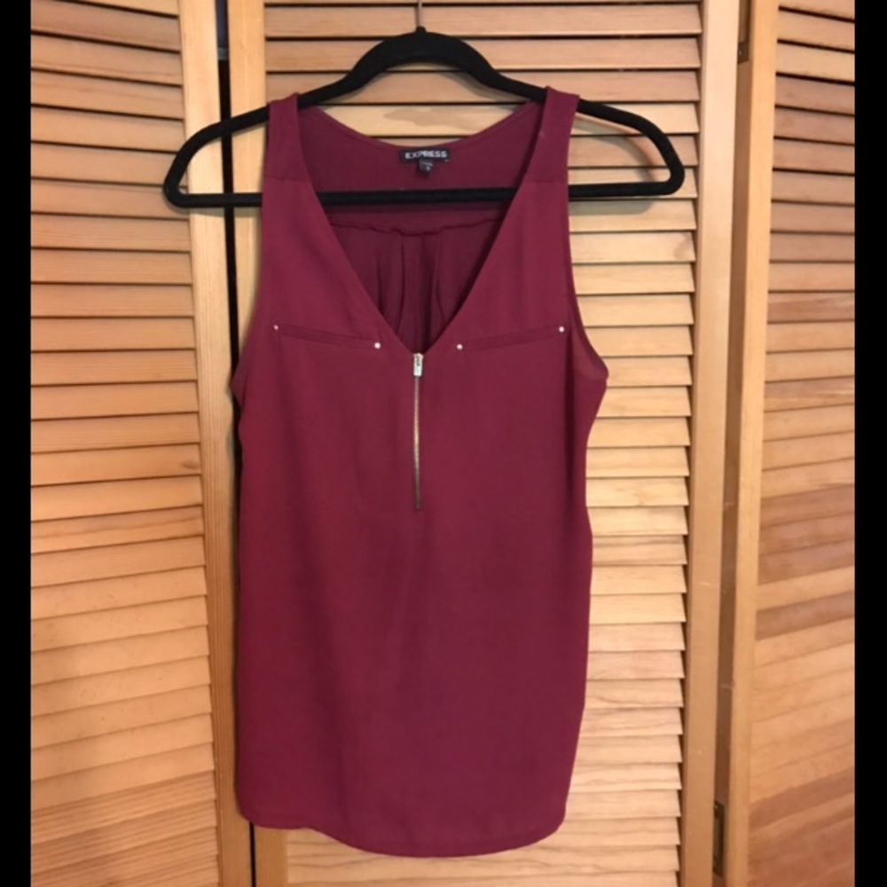 •Express• Tank Top Blouse 3/4 Zipper